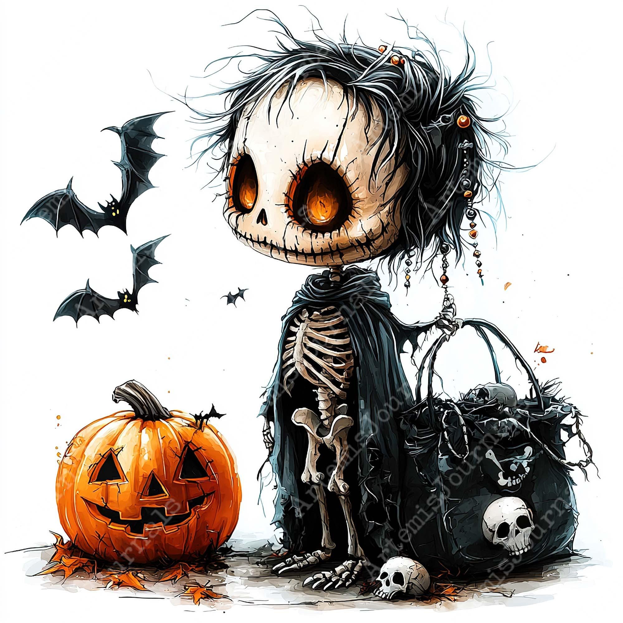 JPEG 不気味な気まぐれなファッション スケルトンガール クリップ