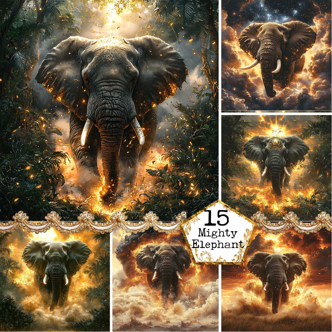 JPG Majestic Elephant in the Middle of a Storm Graphics Cinematic Elephant Background Instant Download Paper Craft Junk Journal Scrapbooking - Etsy Canada