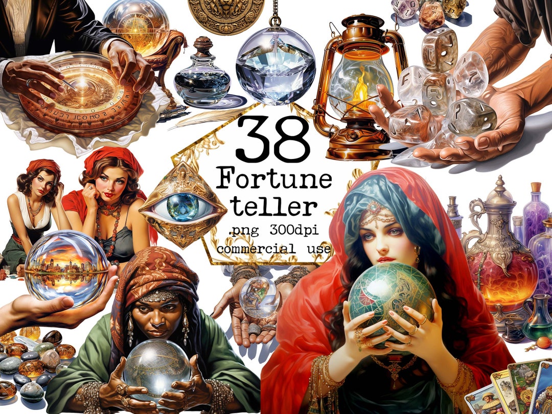 PNG Retro Fortune Teller Clipart Mystical Magical Clipart PNG Witch ...