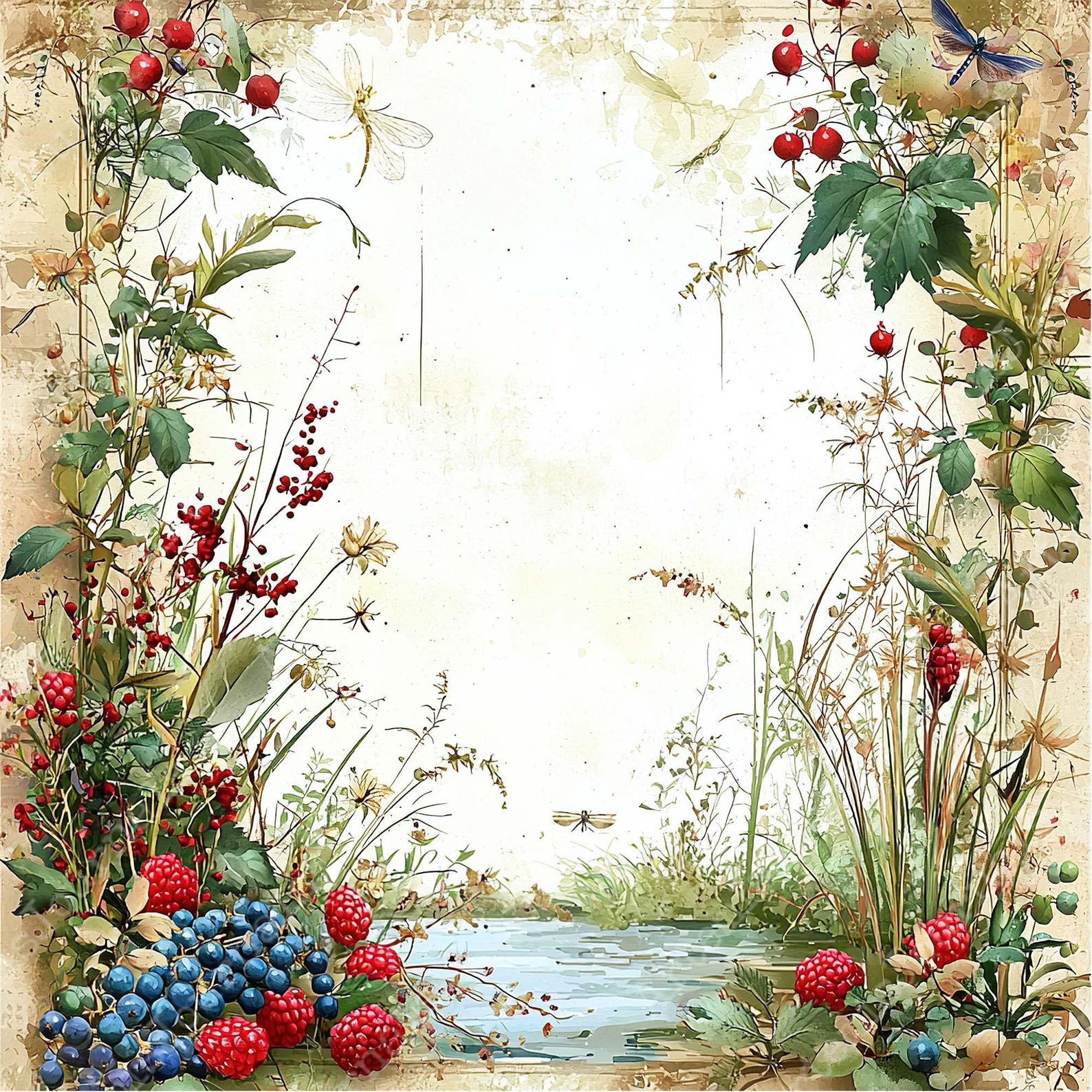 JPEG Vintage Spring Floral Frames Clipart Bundle Floral Backgrounds ...