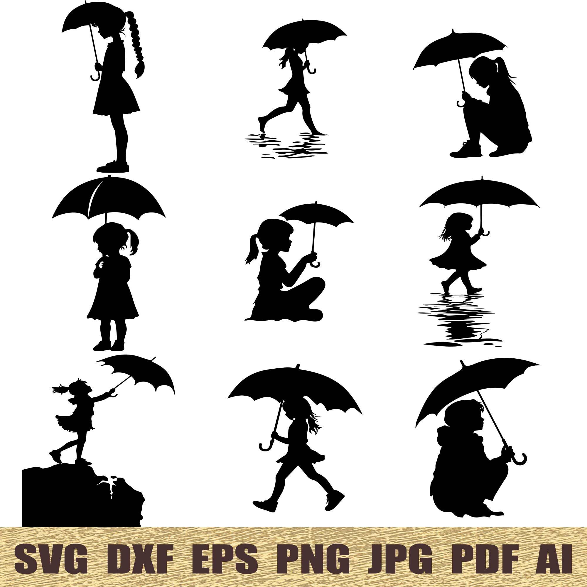 Girl umbrella art - Etsy Schweiz, image size:2000x2000