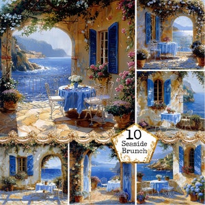 JPEG zee balkon gezellige zitplaatsen clipart bundel JPEG Instant Download commercieel gebruik gezellig hoekje papier ambachten ongewenste dagboek scrapbooking