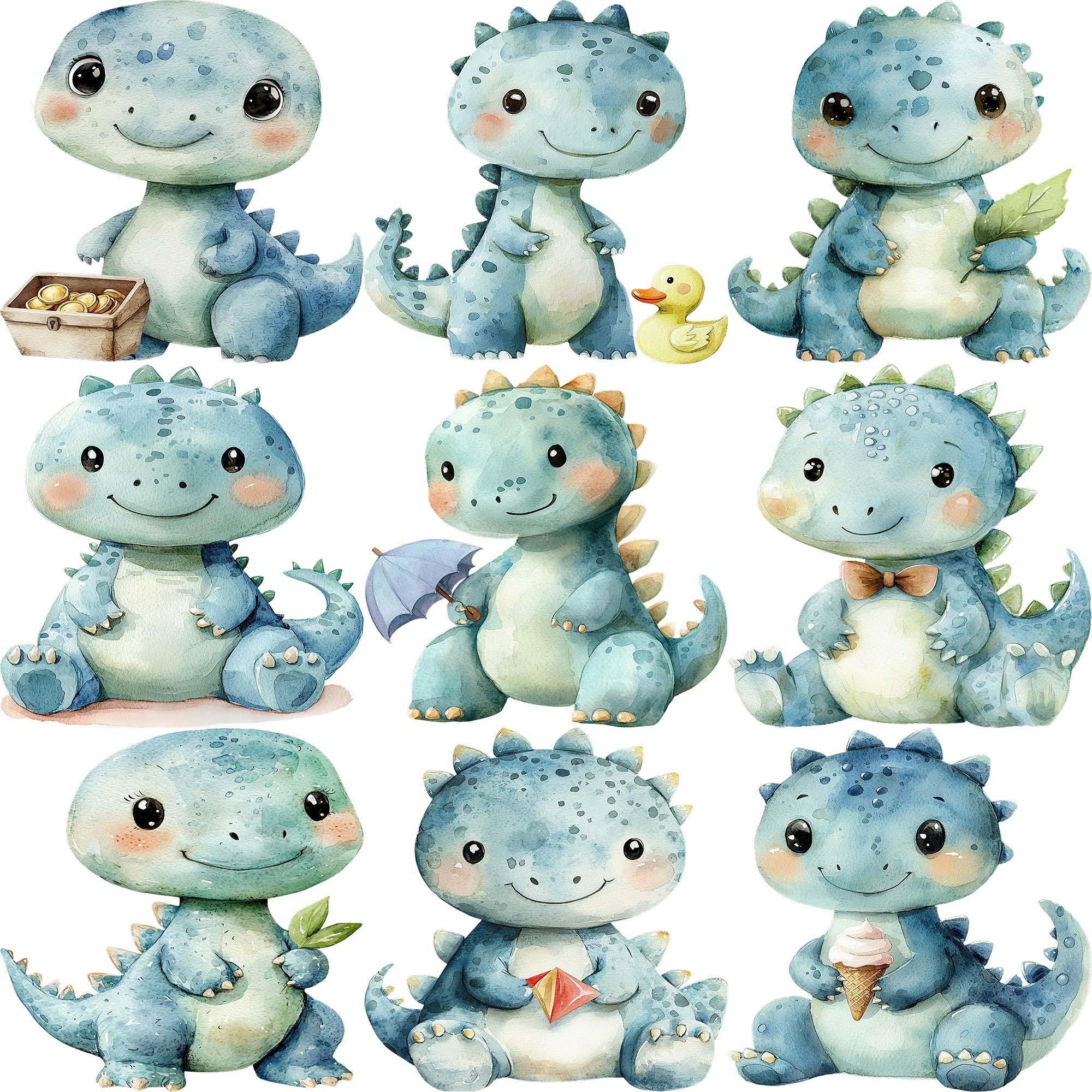 PNG Watercolor Dinosaur Clipart Nursery Clipart Baby Dinosaur ...