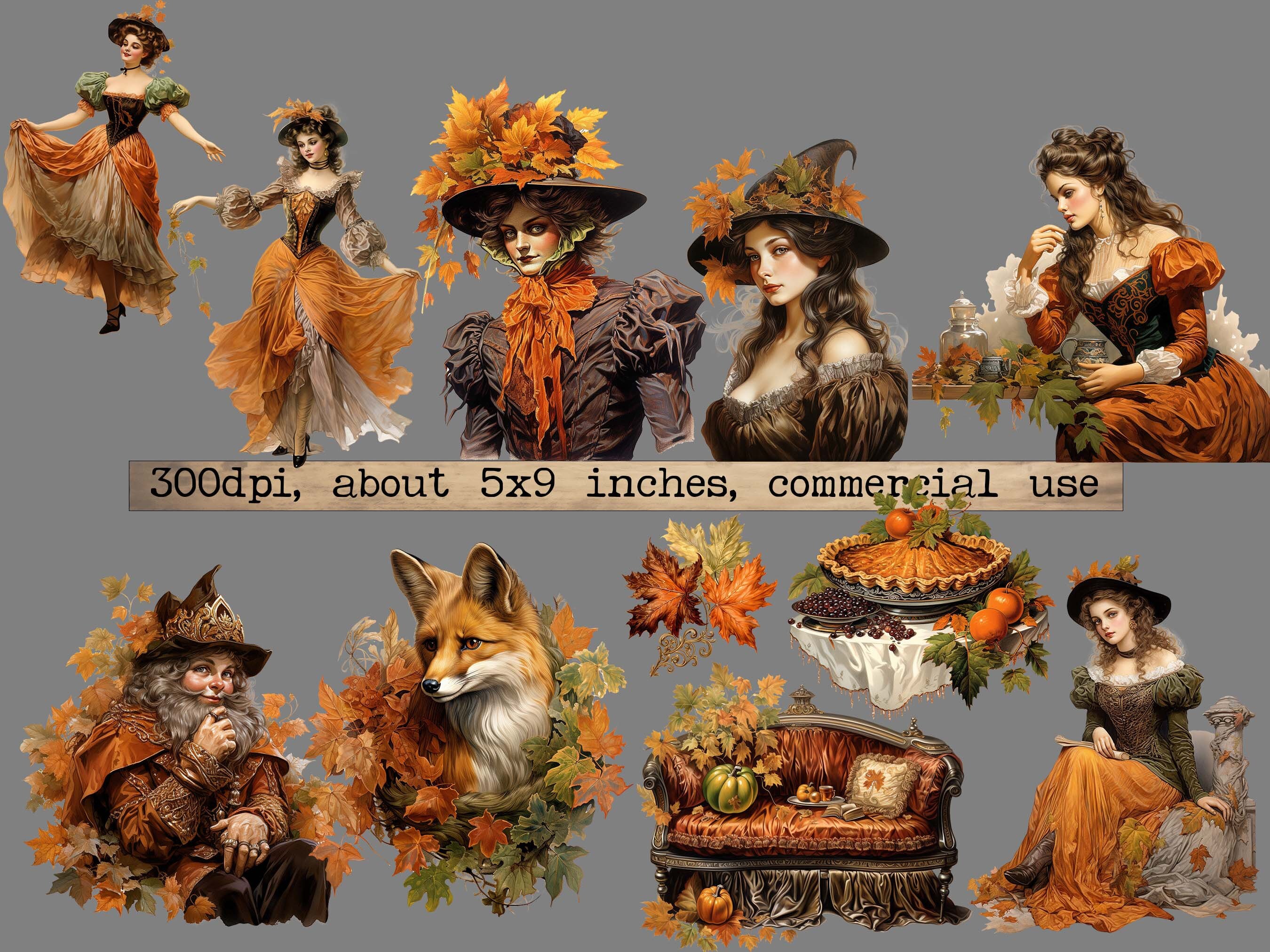 BIG Autumn Clipart Bundle Retro Autumn Clipart Autumn Which Cozy Fall ...