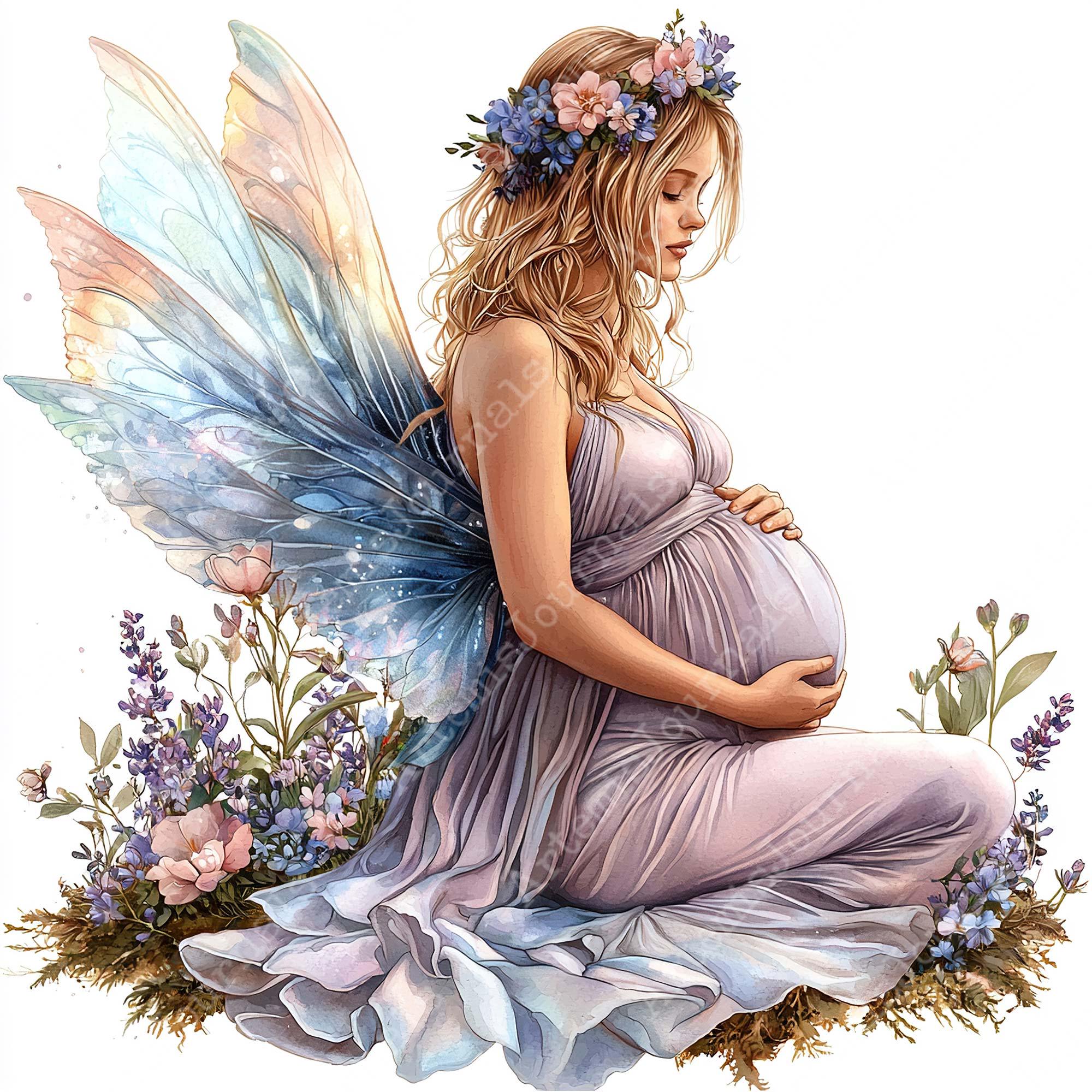 JPEG Pregnant Forest Fairy Clipart Bundle Jpeg Motherhood Clipart ...