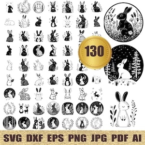 130 Whimsical Rabbit eye svg, dxf, eps, ai, pdf, jpg, png, Rabbit dxf, Rabbit vector, Rabbit cut files, Rabbit head svg, Easter bunnies svg