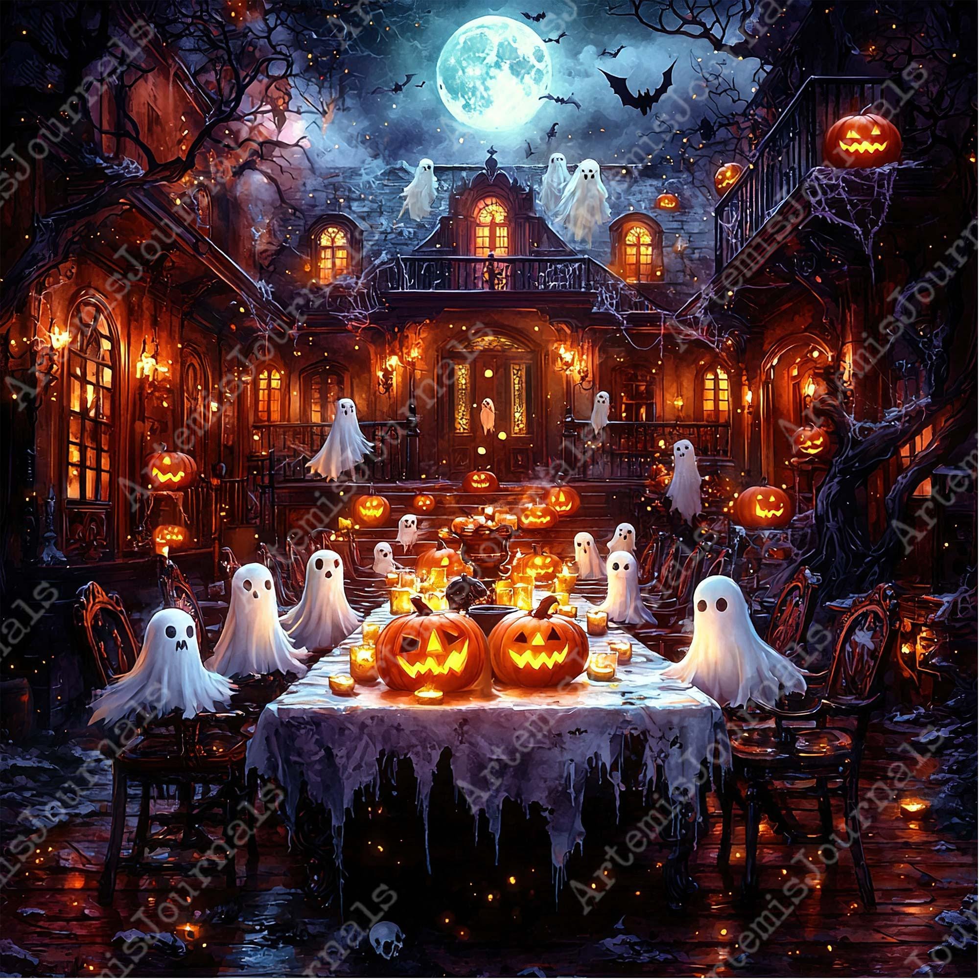 JPEG Halloween Haunted Scenery Illustration Ghost Graphics Halloween ...