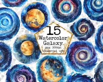 Watercolor Galaxy Clipart Stars Clipart Commercial Use Instant Download Paper Crafts Junk Journal Scrapbooking