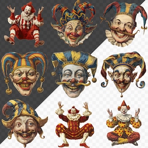 Vintage Clown Clipart Bundle Antique Circus Clipart Vintage Clipart ...