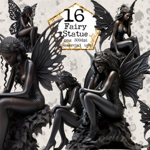 PNG Estatuas de hadas Clipart Paquete Cupido Clipart Mármol y Oro Clipart Hada Triste PNG Descarga instantánea Artesanías de papel Diario basura Scrapbooking
