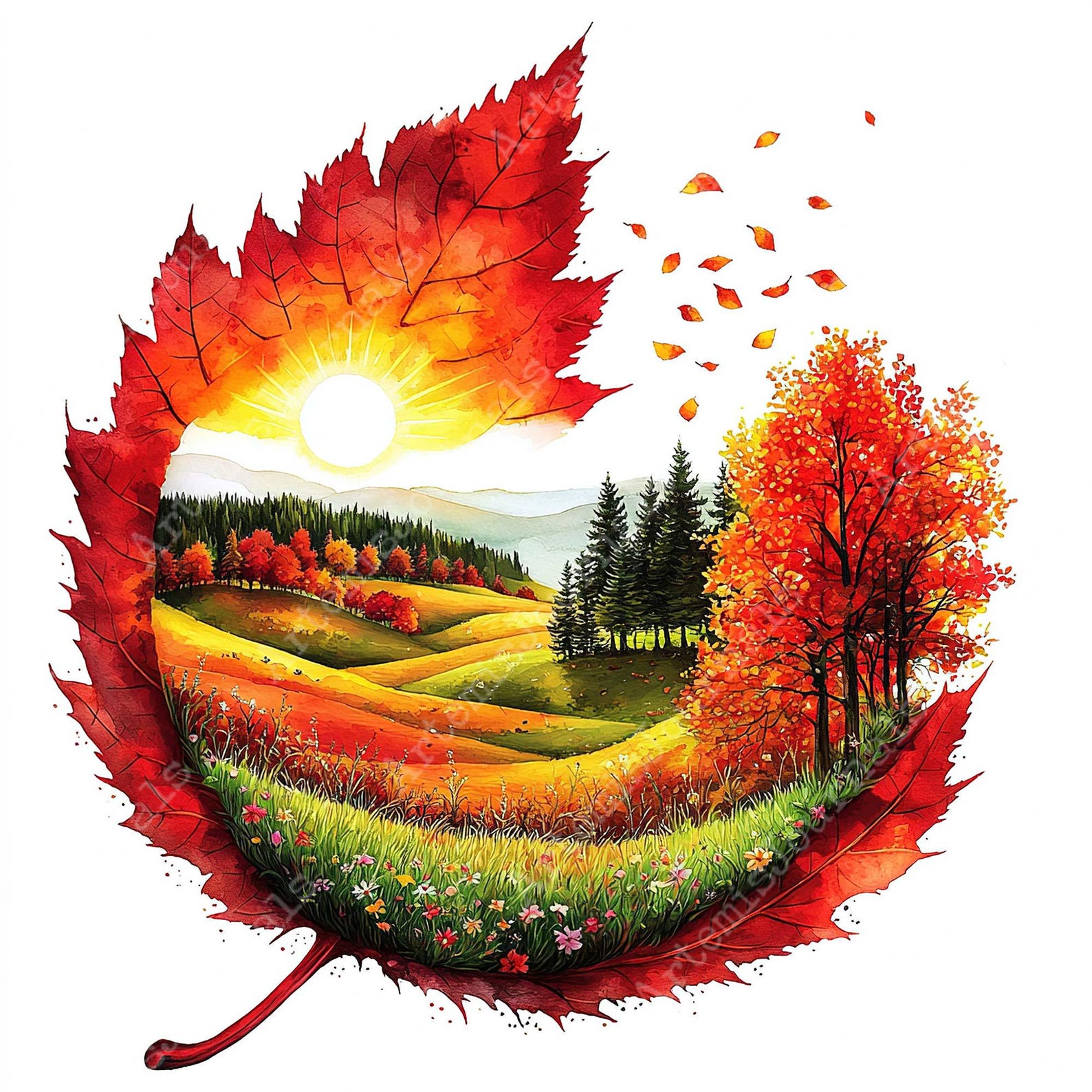 Jpeg Fall JPEG Autumn Leaf Sublimation Design Clipart Bundle Fall Scenery Autumn ...