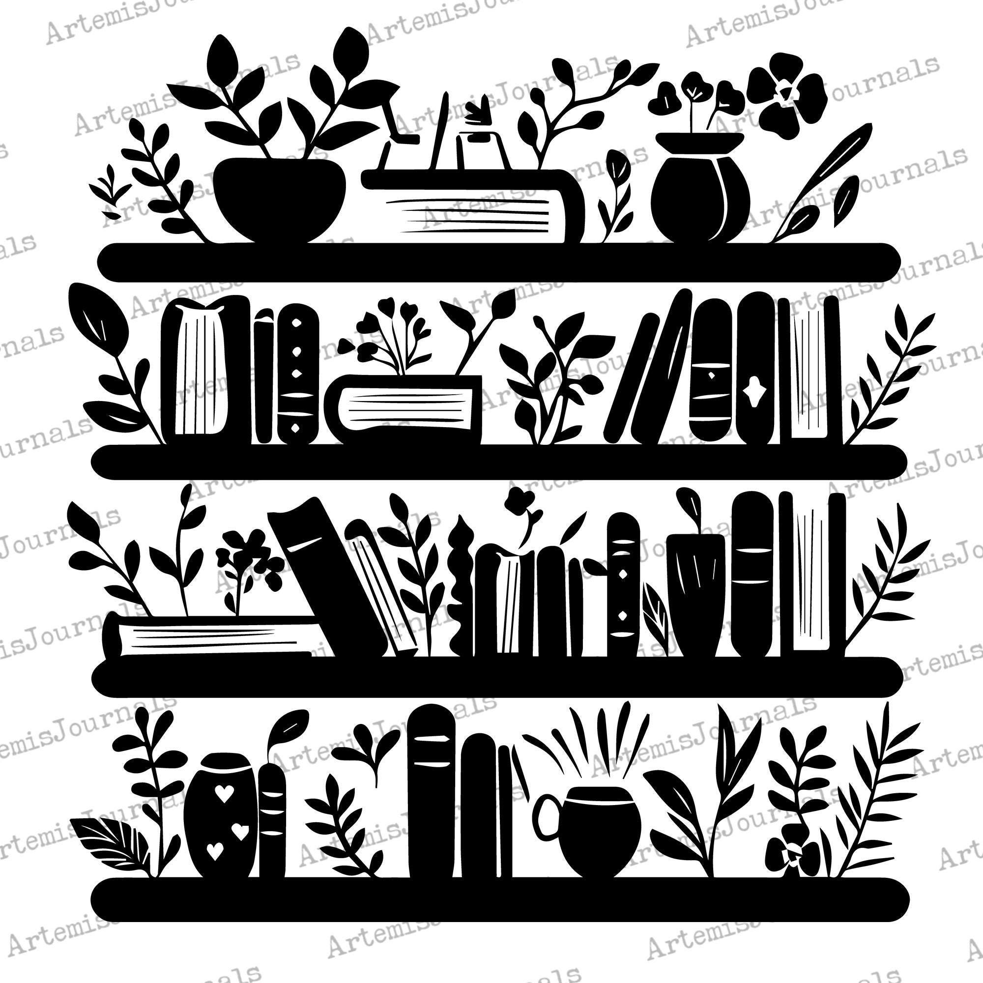 Books Svg Bundle Library Svg Bookshelf Svg Books Clipart Books Cut ...