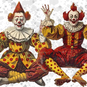 Vintage Clown Clipart Bundle Antique Circus Clipart Vintage Clipart ...