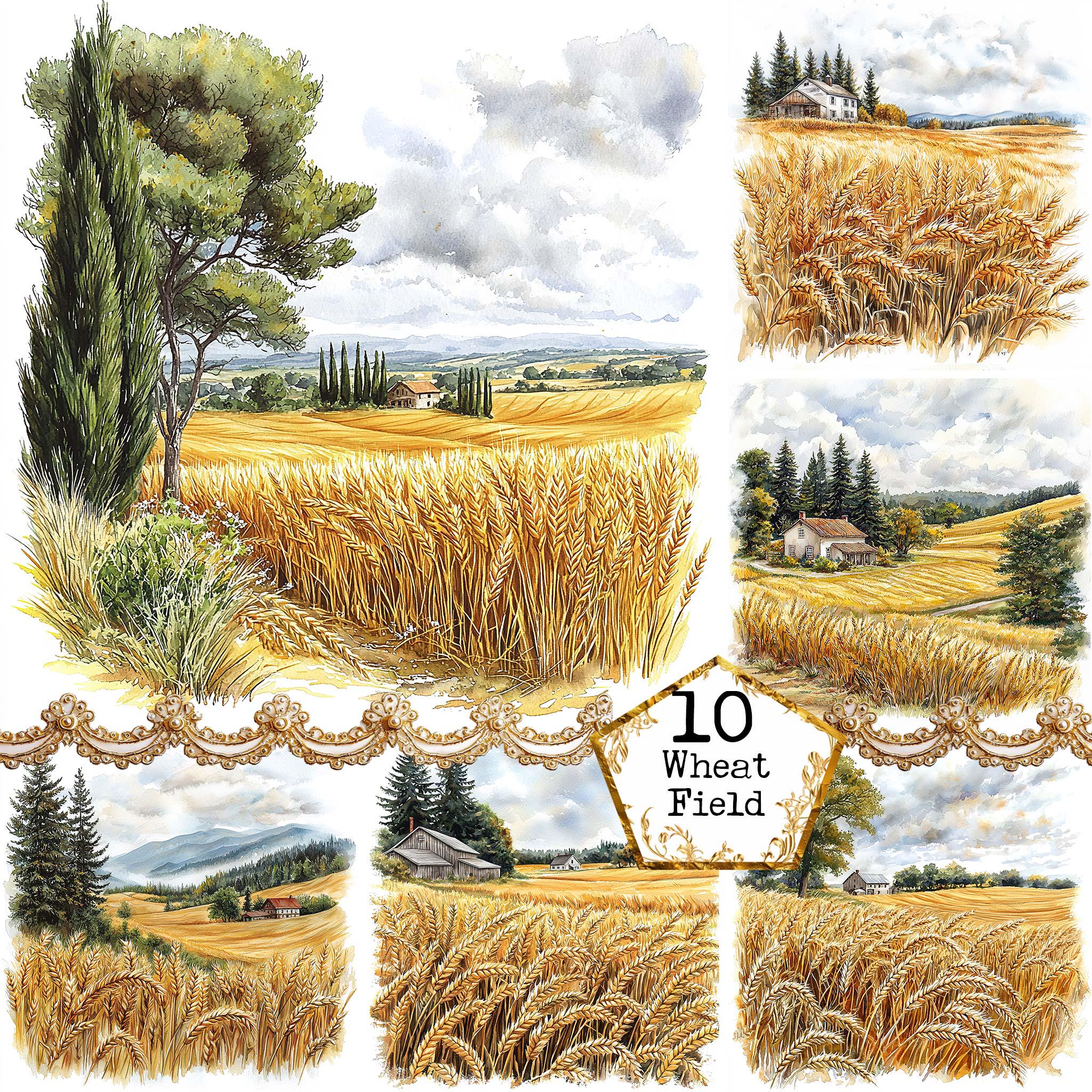 JPEG 小麦畑 クリップアート バンドル 農場 畑 クリップアート 土壌