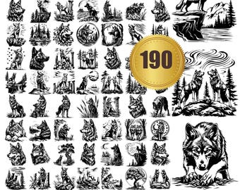 190+ Wolf svg, dxf, eps, ai, pdf, jpg, png, Wolf Silhouette, Wolf in a Forest, Wolf Clipart svg, Wolf Lover svg Cut File Cricut