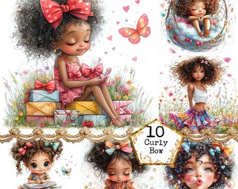 JPEG Quirky Cute Spring Girl Clipart Bundle Whimsical Girl Chibi Fashion Girl Image Instant Download Paper Crafts Junk Journal Scrapbooking
