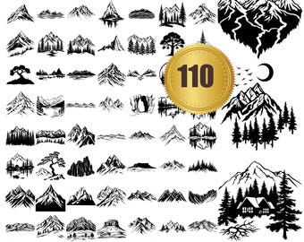 100 Mountain svg, dxf, eps, ai, pdf, jpg, png MOUNTAIN SVG Bundle, MOUNTAIN Clipart, Mountain svg cut files for Cricut, Mountain Silhouette