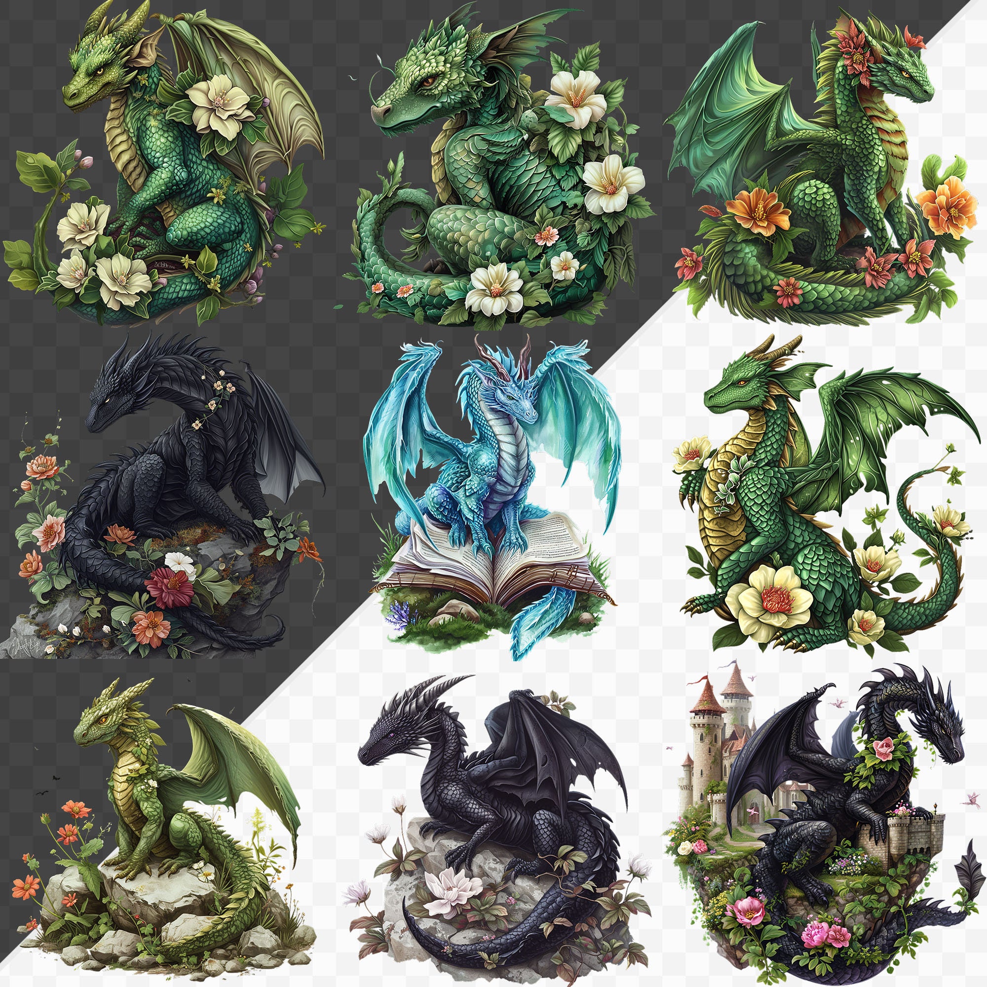 BIG BUND ドラゴンの水彩画クリップアート、ファンタジードラゴン PNG
