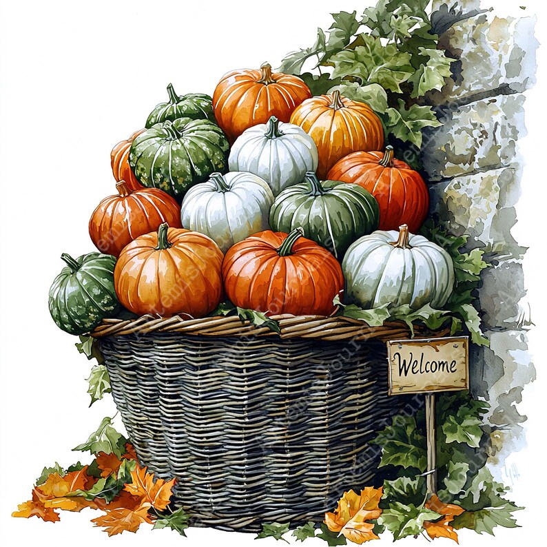 Jpeg Fall JPEG JPEG Fall Clipart - Watercolor Pumpkin Harvest Farm Halloween ...