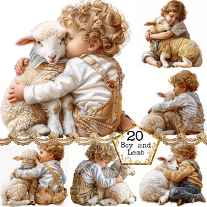 JPEG aquarel lam en kind clipart bundel beste vrienden clipart commercieel gebruik Instant Download papier ambachten ongewenste dagboek scrapbooking