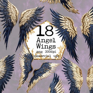 PNG Angel Wings Clipart Bundle Angelic Clipart Angels Clipart Bundle PNG, Watercolor clipart, Junk Journal, Paper Crafts Scrapbooking