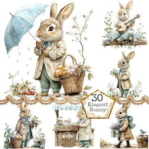 a painting of a rabbit holding an umbrella