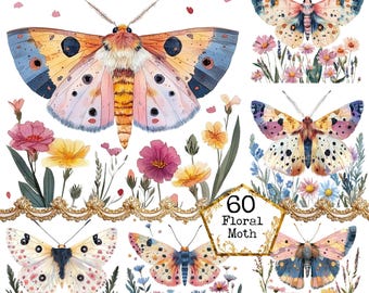 PNG + JPEG Akvarell Höstmal Clipart Bundle Vår Clipart Mystiska Malar Konst Direkt Nedladdning Papperspyssel Skräpjournal Scrapbooking