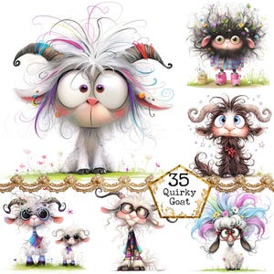 JPEG Skurril Ziege Clipart Bundle Skurrile Ziege Clipart Lustige Ziege Clipart Bauernhof Tiere Sofortiger Download Papier Handwerk Junk Journal Scrapbooking