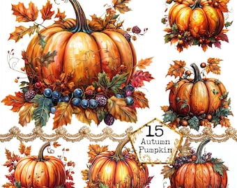 PNG Halloween Pumpkins PNG Clipart Luxurious Clipart Pumpkin Commercial Use Clipart Junk Journal Scrapbooking Card Making Commercial Use