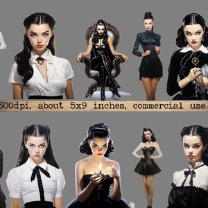 Goth Girl Clipart Bundle, Transparent PNG, Gothic Fashion Girl, Skulls, Potions, Wiccan PNG Scrapbook Junk Journal Paper Crafts Scrapbooking image 4
