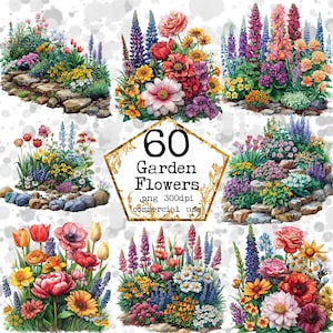 PNG Wildflower Flowerbed Clipart Flores Silvestres Uso Comercial Flores de Jardim Primavera Download Instantâneo Artesanato em Papel Diário de Lixo Scrapbooking