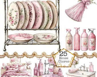 JPEG Clipart house chores cleaning home clipart cleaning cleaning supplies clipart Instant Download Paper Crafts Junk Journal Scrapbooking