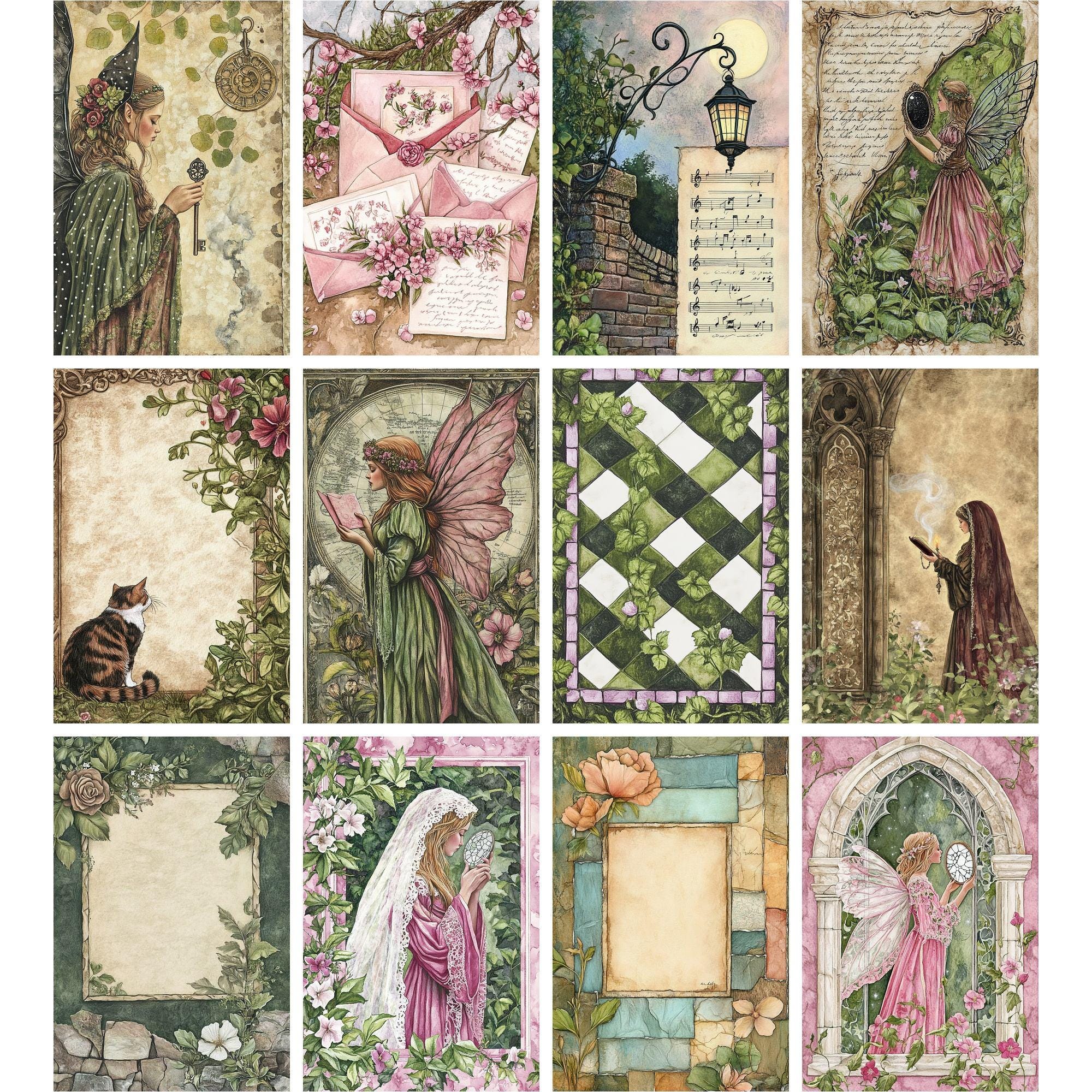 210 Vintage Fairy Junk Journal Kit, Enchanted Forest Printable Pages ...