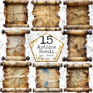 JPEG antieke scroll clipart vintage scroll papyrus oude schrijven boekenwurm clipart instant download papier ambachten ongewenste dagboek scrapbooking