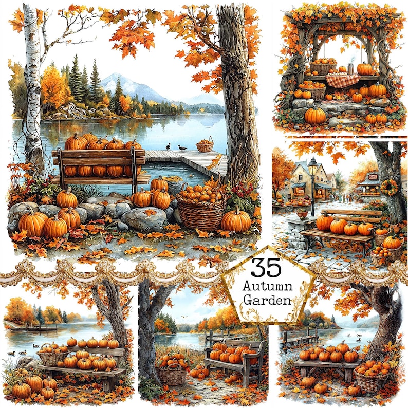 Jpeg Fall JPEG Fall Clipart - Watercolor Pumpkin Harvest Farm Halloween Autumn ...