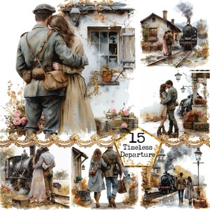 JPG Vintage Pareja Clipart Paquete JPEG Descarga Instantánea Romántico Clipart Romance Clipart Antiguo Amor Papel Artesanía Junk Journal Scrapbooking