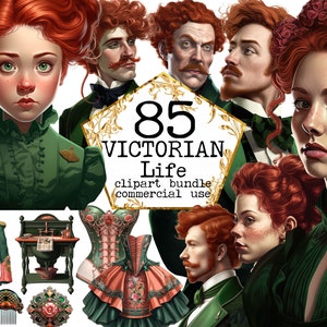 Vintage Green Clipart Bundle, Clipart, Transparent Victorian Png, Budoir, Lady, Romantic, Scrapbook, Junk Journal, Paper Crafts Scrapbooking