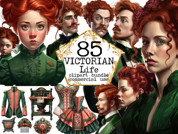 Vintage Green Clipart Bundle, Clipart, Transparent Victorian Png, Budoir, Lady, Romantic, Scrapbook, Junk Journal, Paper Crafts Scrapbooking