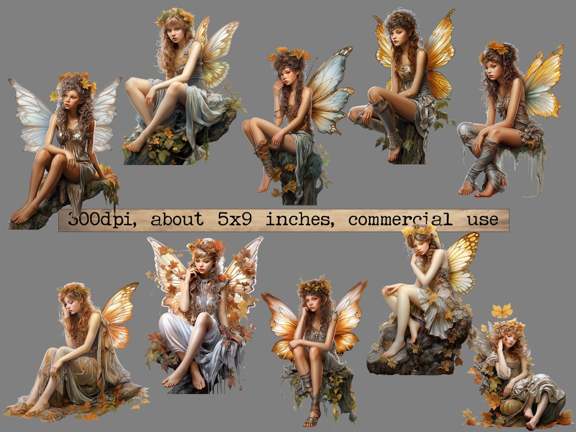 PNG Watercolor Fairy Clipart Bundle Magical Forest Clipart Elf Clipart ...