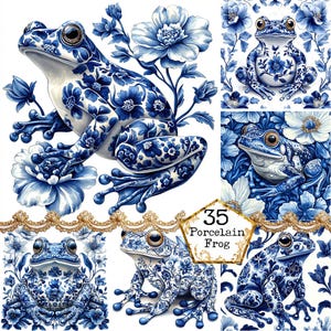 JPEG antieke kikker tegels clipart bundel kikker mediterrane tegels keramische tegels Instant Download papier ambachten ongewenste dagboek scrapbooking