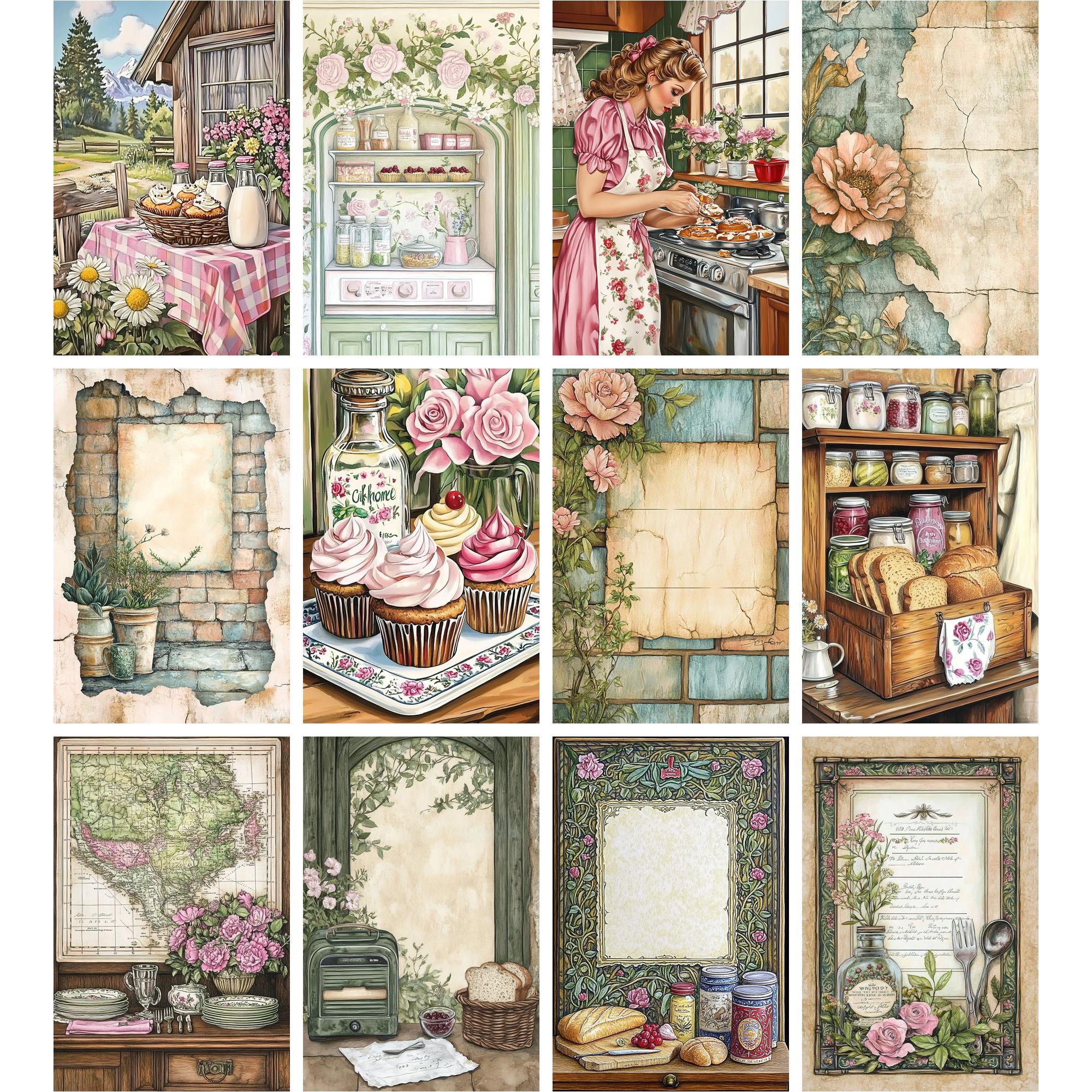 200 Retro Kitchen - Printable Pages, Cooking Junk Journal, Vintage ...