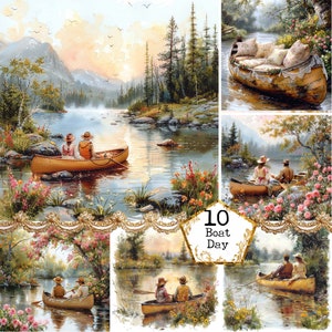 Paquete de imágenes prediseñadas de viaje en barco romántico JPEG Imágenes Prediseñadas de Venecia Imágenes Prediseñadas de verano Vistas románticas Descarga instantánea Artesanías de papel Diario basura Scrapbooking
