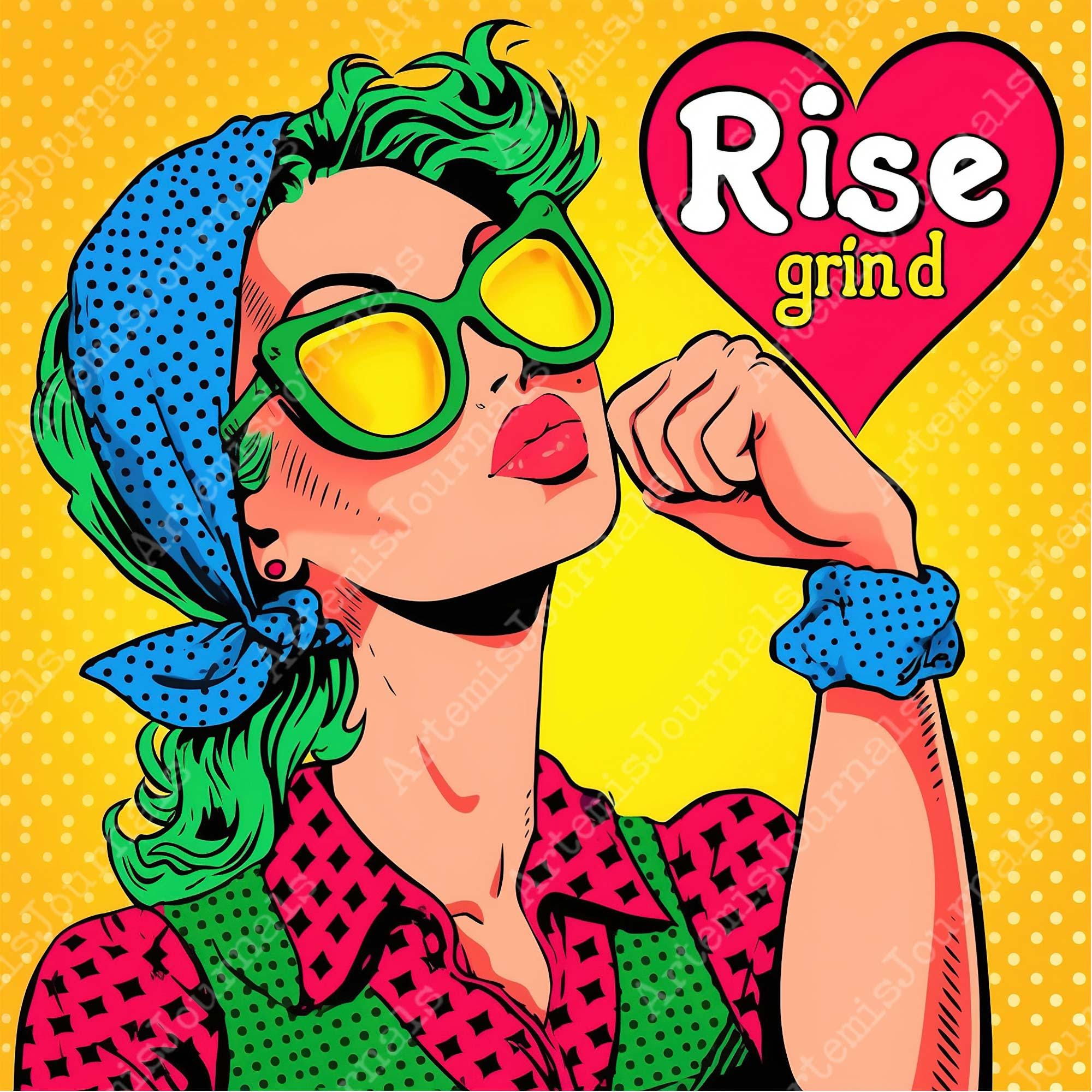 Pop Art Rosie the Riveter Bundle Clipart, Strong Woman, Rosie the