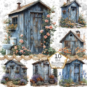 PNG Forest Old Hub Clipart Bundle House PNG Forest Hub House Clipart Descarga instantánea Paper Crafts Junk Journal Scrapbooking