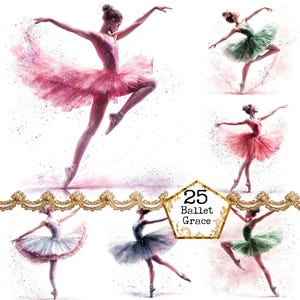 JPEG ballerina clipart bundel danseres clipart commercieel gebruik mooi meisje dans kunst Instant Download papier ambachten ongewenste dagboek scrapbooking