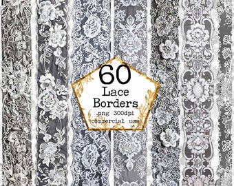 PNG Vintage Spitze Rahmen Clipart Bundle Scrapbook Verzierungen png Spitze png Instant Download Papier Handwerk Junk Journal Scrapbooking