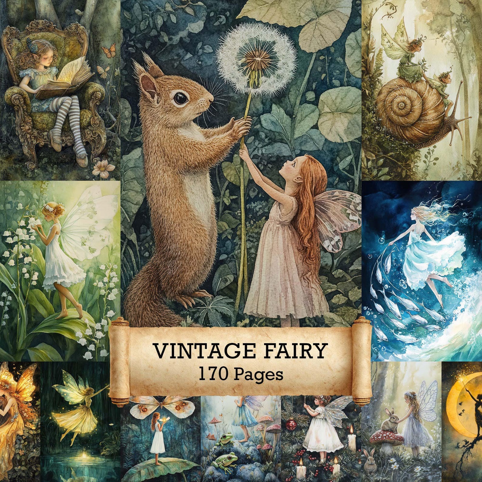 Vintage Fairy Junk Journal Kit, Enchanted Forest Printable Pages ...