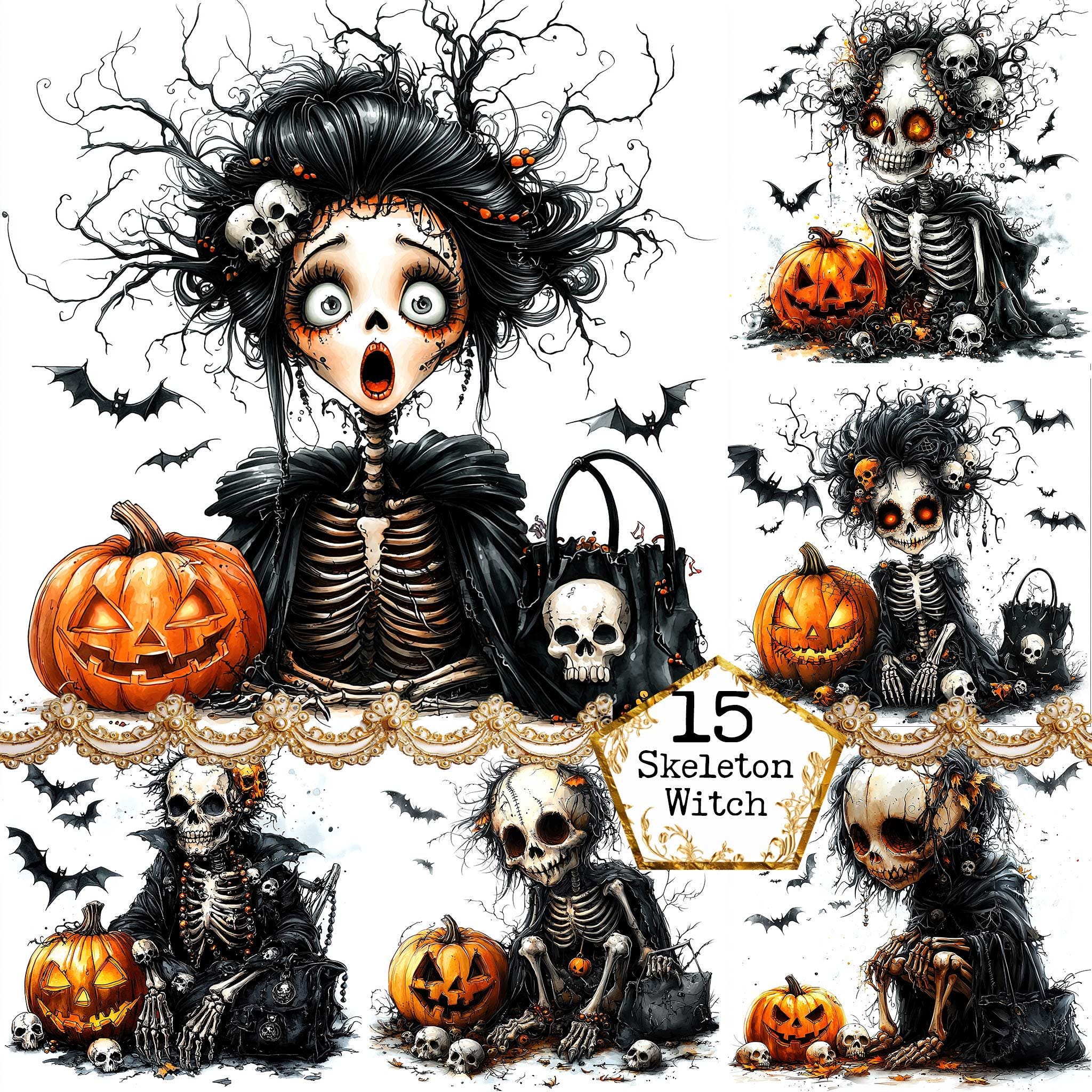 JPEG 不気味な気まぐれなファッション スケルトンガール クリップ