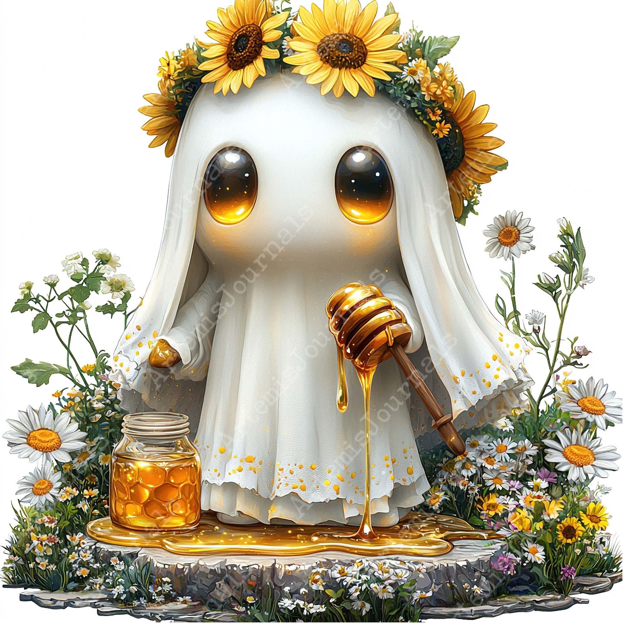 JPEG Honey Bee Ghost Clipart Bundle Cute Ghost Clipart Commercial Use ...