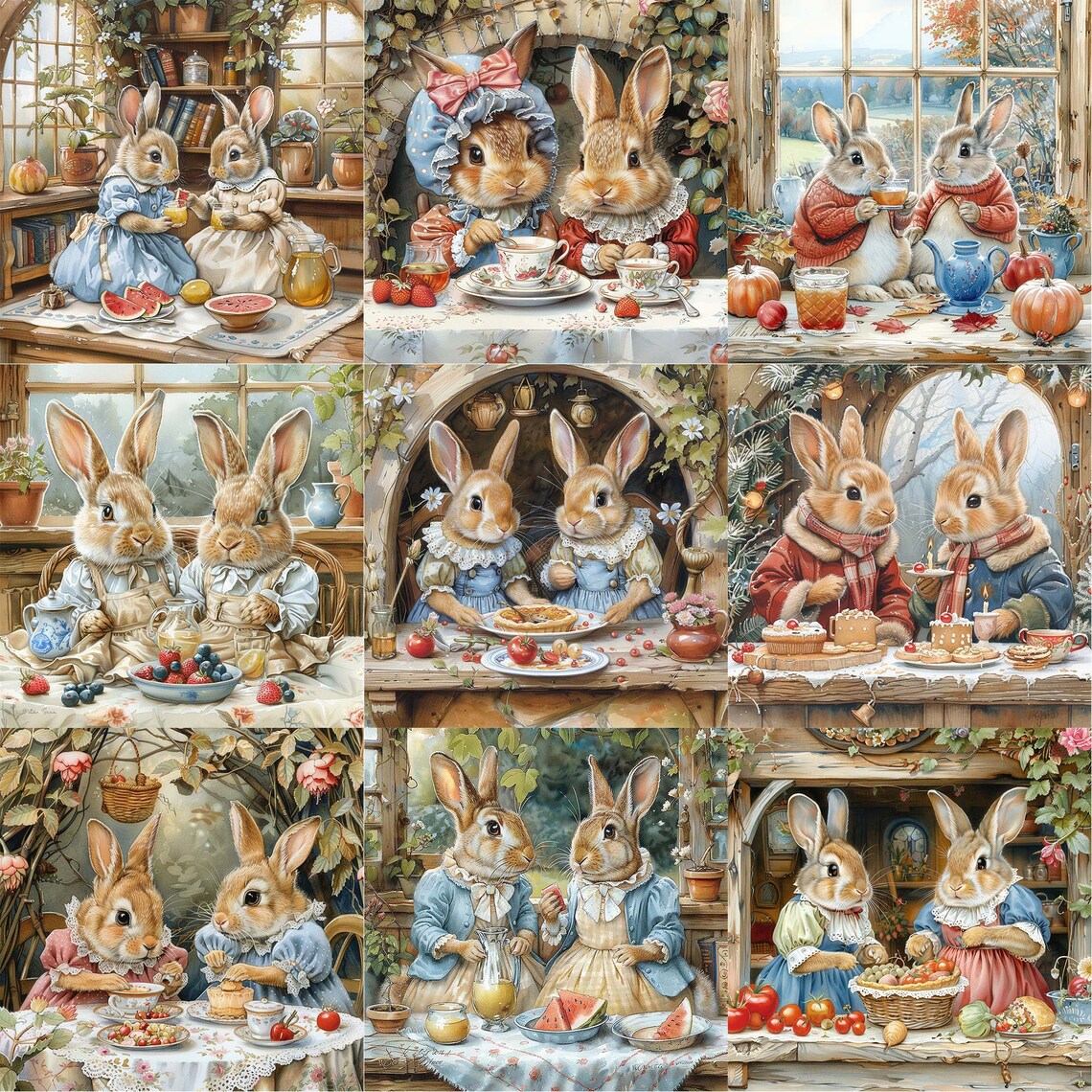 Fancy Rabbit Colors JPEG Watercolor Fancy Rabbit Clipart Bundle JPEG Commercial Use Instant ...